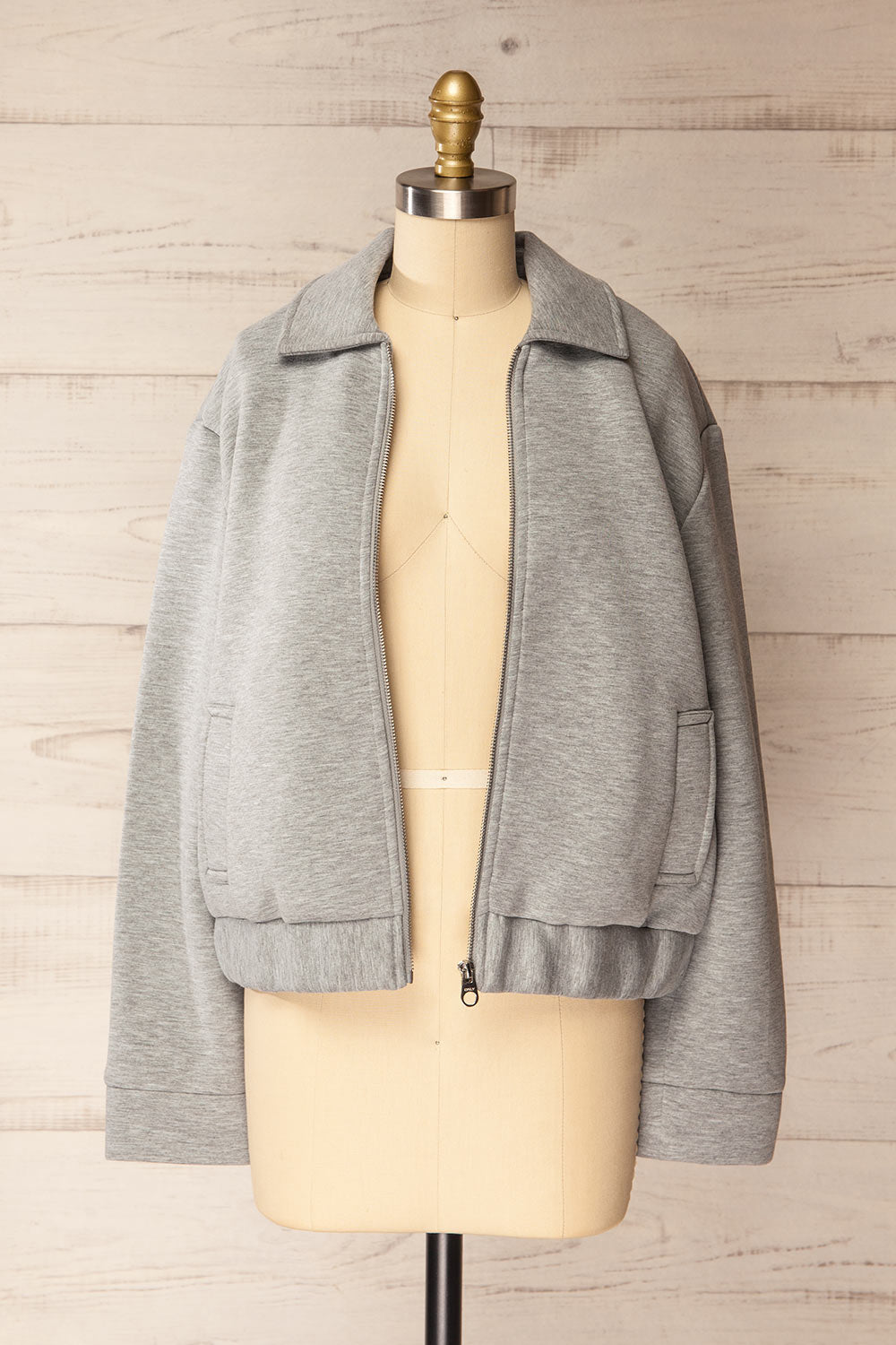 Kamour Grey Sport Jacket with Pockets | La petite garçonne open view