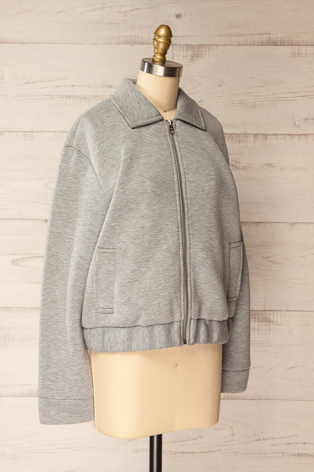 Kamour Grey Sport Jacket with Pockets | La petite garçonne side view