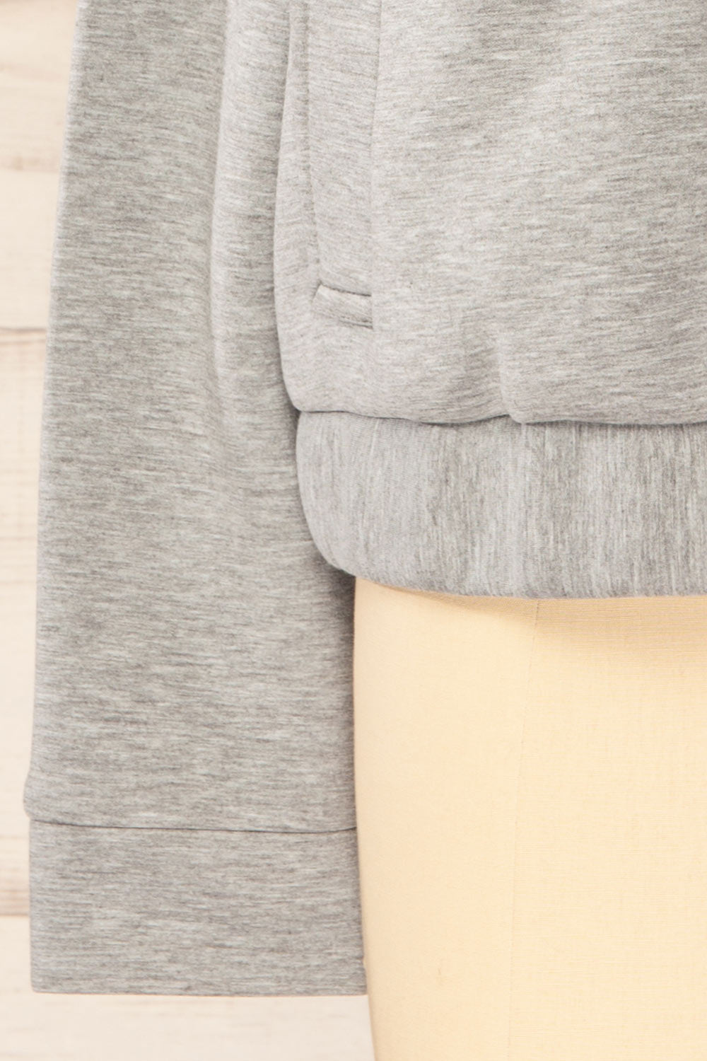 Kamour Grey Sport Jacket with Pockets | La petite garçonne sleeve