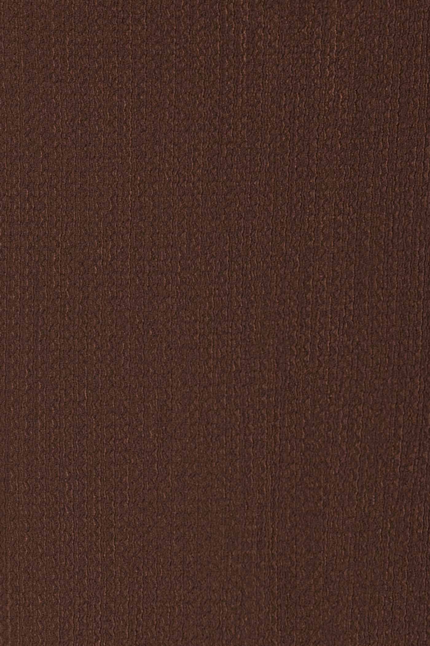 Close-up view Kannur Brown Textured Tie-Front Sleeveless Top at boutique 1861