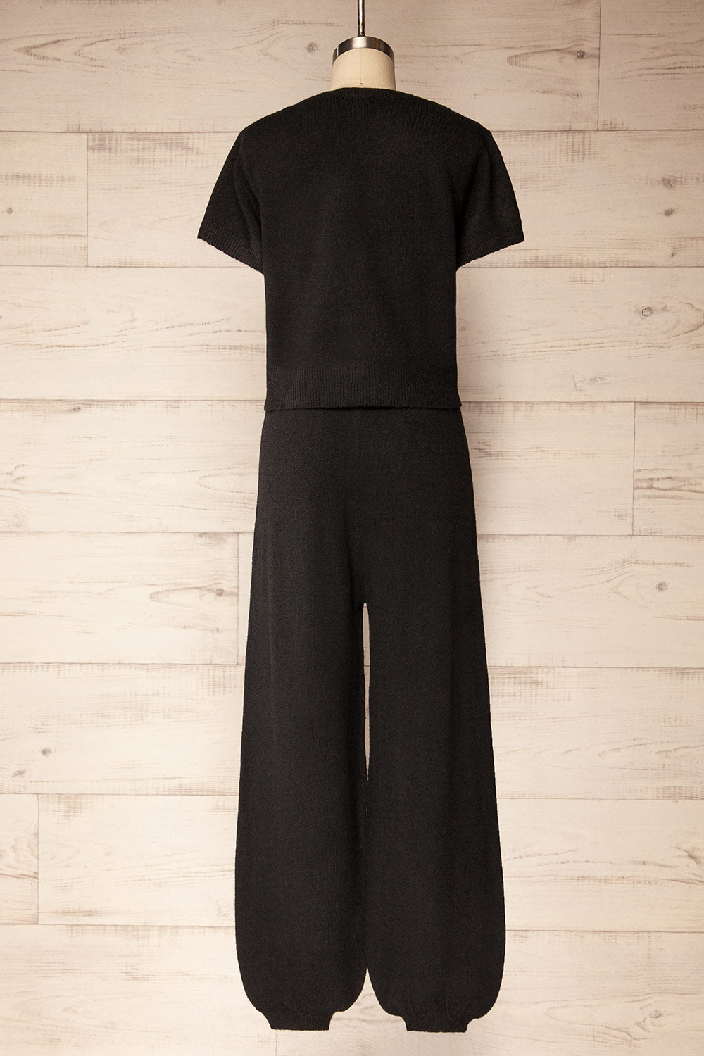 Kano Black Knitted Set with Scarf | La petite garçonne back view