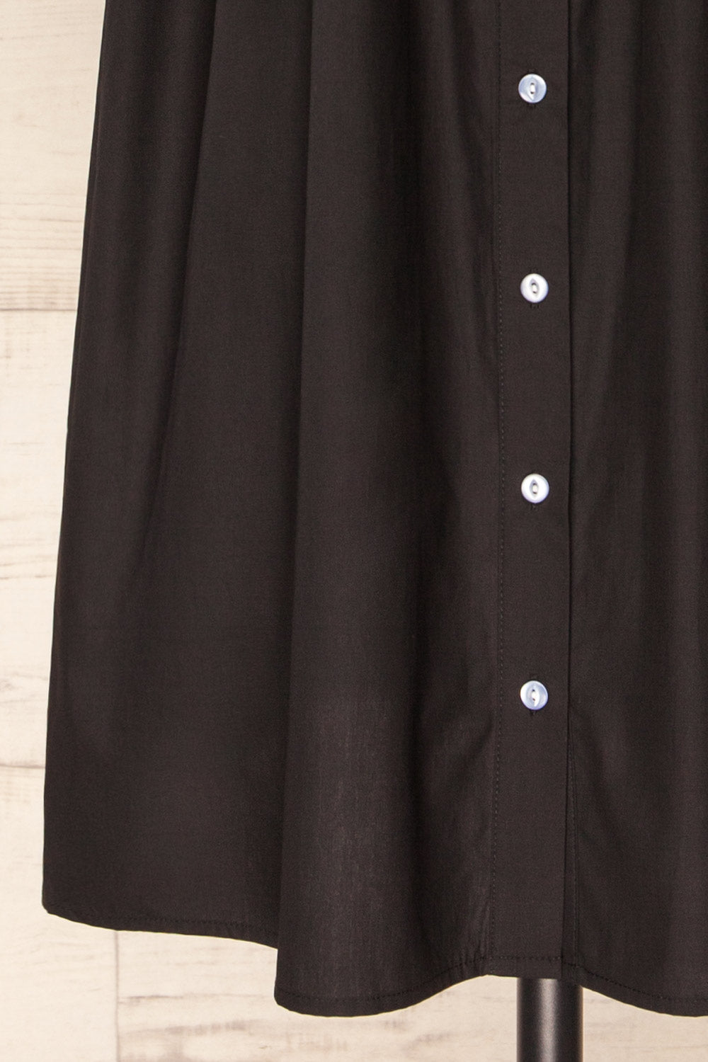 Kanso Black Short Shirt Dress w/ Ruched Details | La petite garçonne bottom