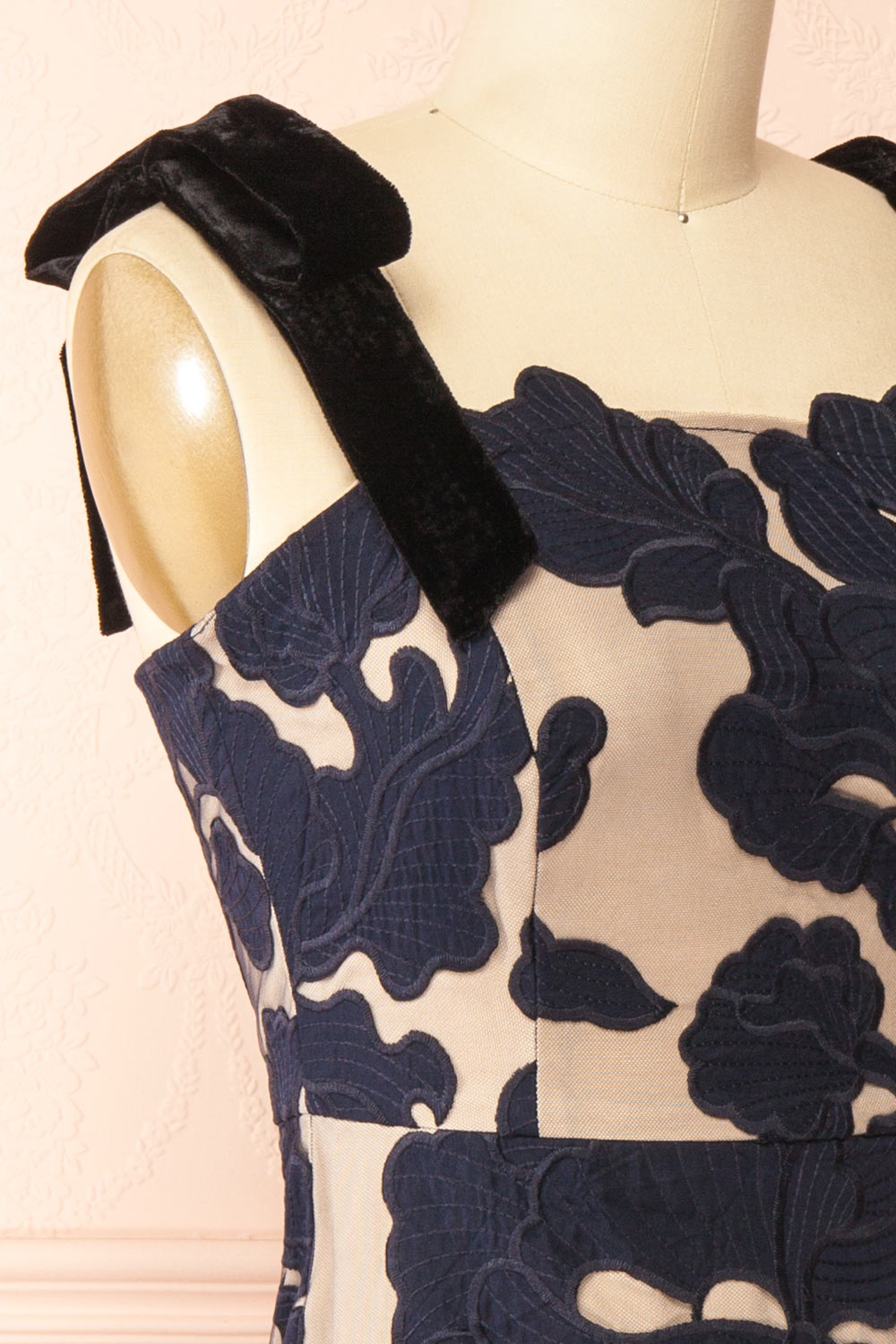 Karima Floral Dress with Velvet Straps | Boutique 1861 side