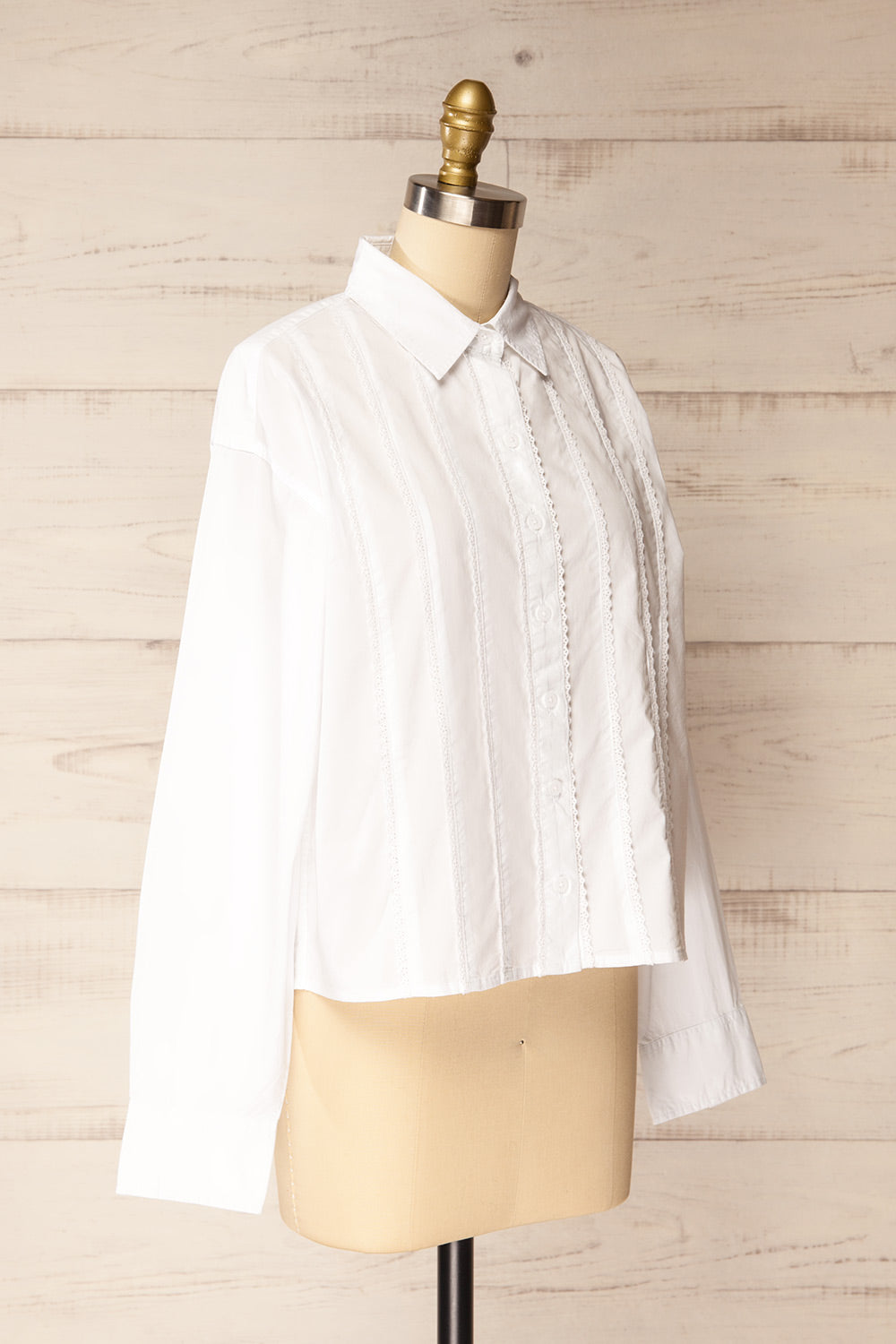 Kasoa White Shirt with Floral Lace | La petite garçonne side view