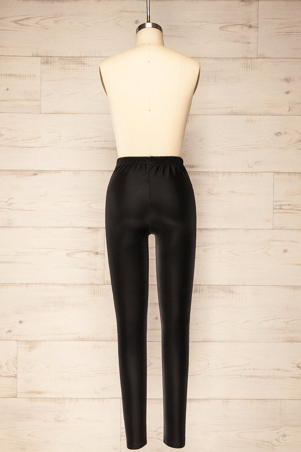 Kathmandu Black Velours High-Waisted Leggings | La petite garçonne back view