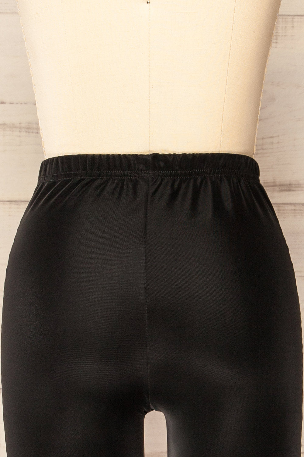 Kathmandu Black Velours High-Waisted Leggings | La petite garçonne back close-up