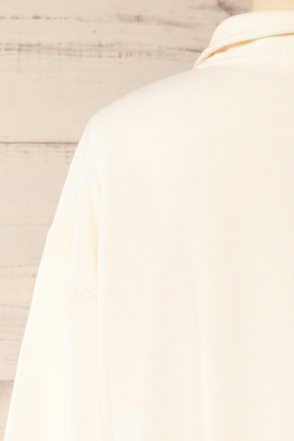 Kathua White Cropped Quarter-Zip Sweatshirt | La petite garçonne back