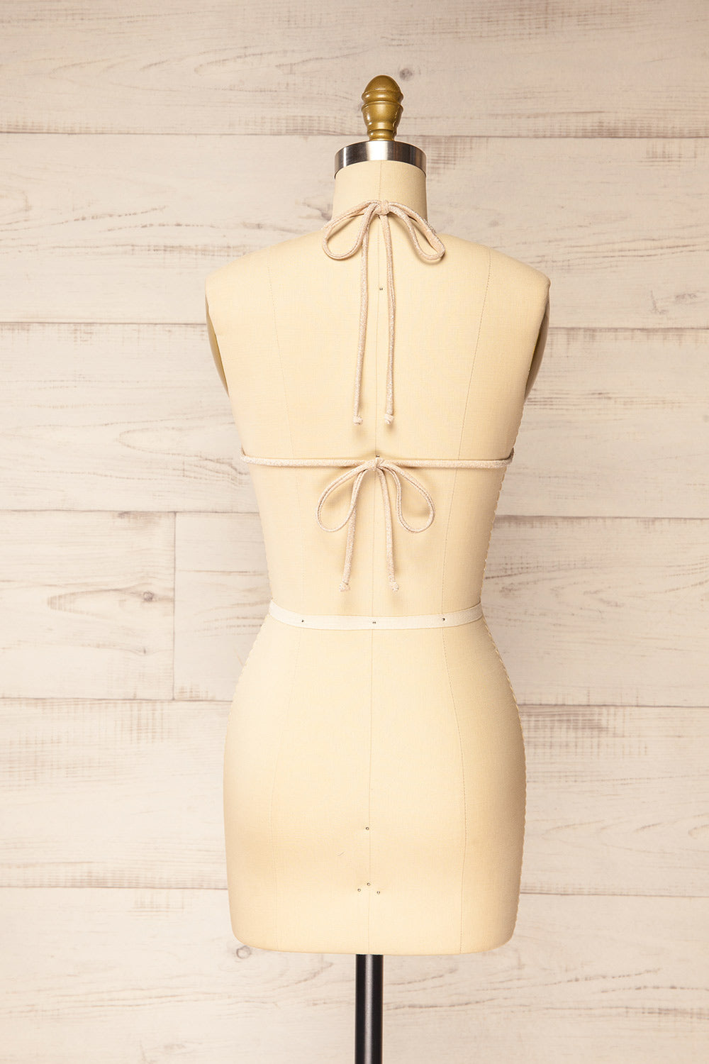 Kauai Sparkly Champagne Swimsuit Top | La petite garçonne back view