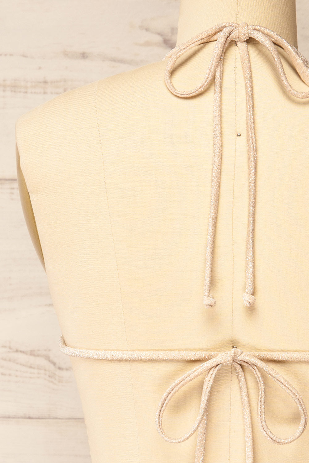 Kauai Sparkly Champagne Swimsuit Top | La petite garçonne back