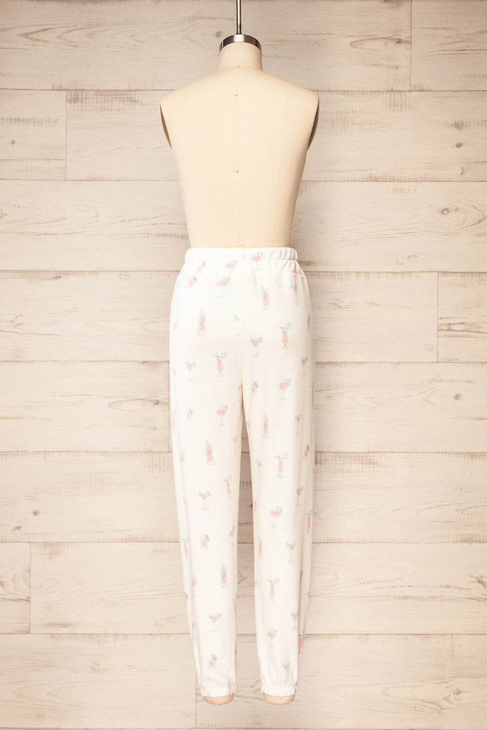Keegan Ivory Pyjama Joggers w/ Cocktail Print | La petite garçonne back view