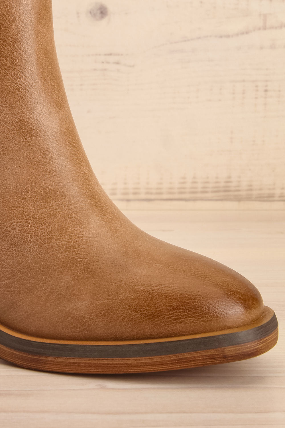 Kelso Caramel Platform Heeled Boots | La petite garçonne side