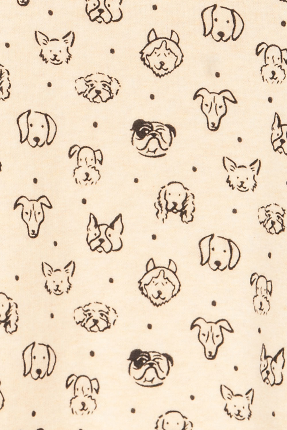 Kemmy Beige Pyjama Top w/ Dog Print | La petite garçonne fabric