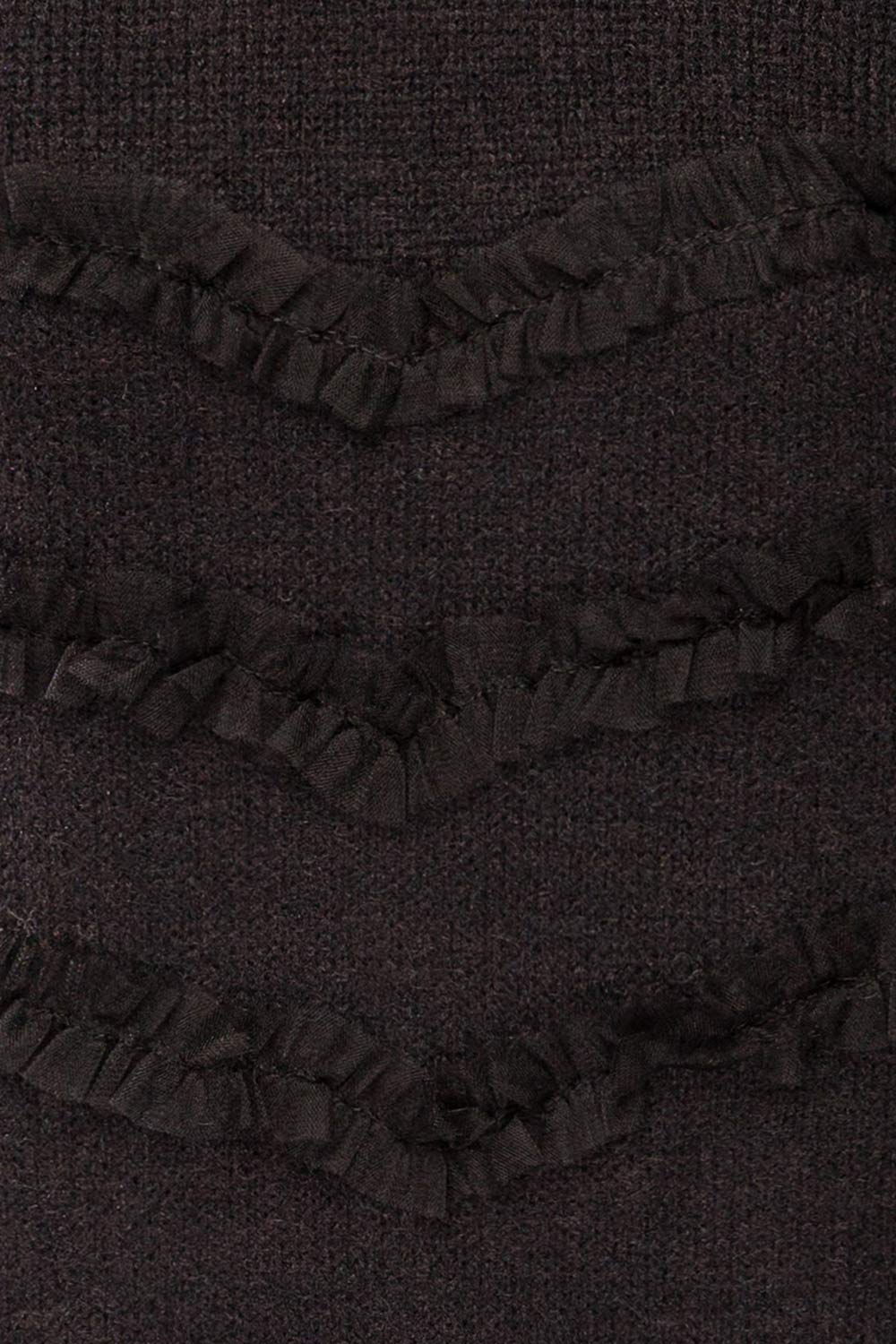 Kemperbad Black Knit Sweater w/ Ruffles | La petite garçonne fabric