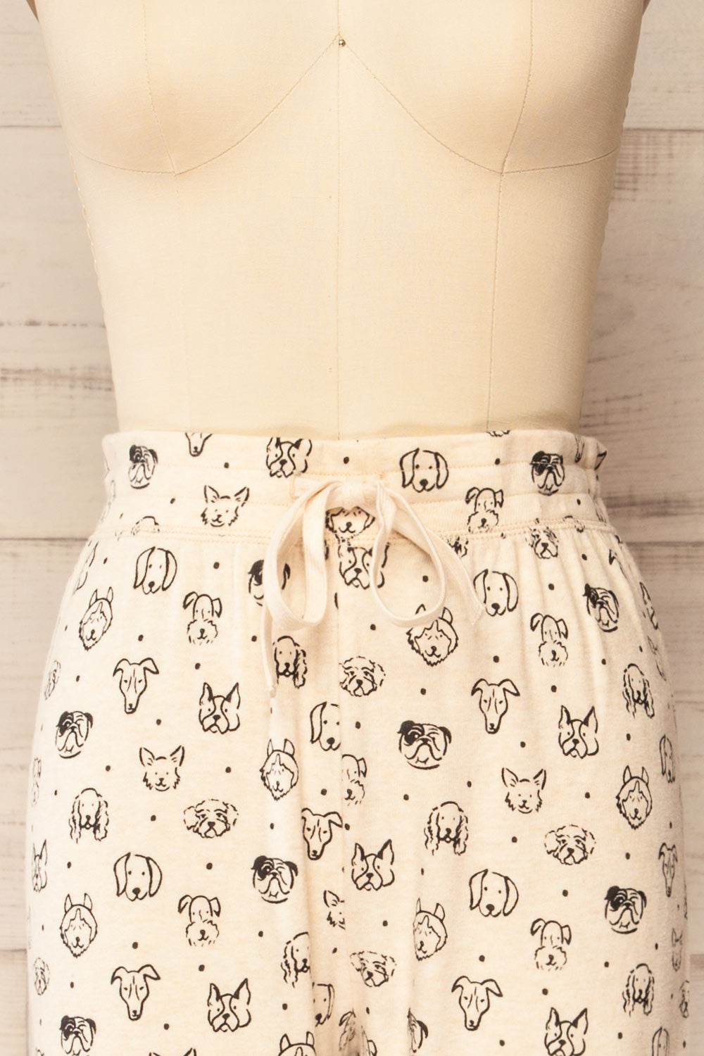 Kerry Beige Pyjama Joggers w/ Dog Print | La petite garçonne front