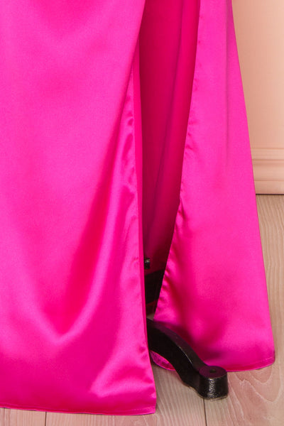 Kesha Fuchsia Corset Cowl Neck Maxi Dress | Boutique 1861  bottom