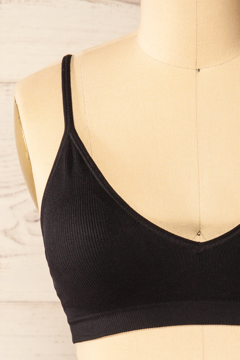 Ketsia Black Padded Bralette | La petite garçonne front close-up