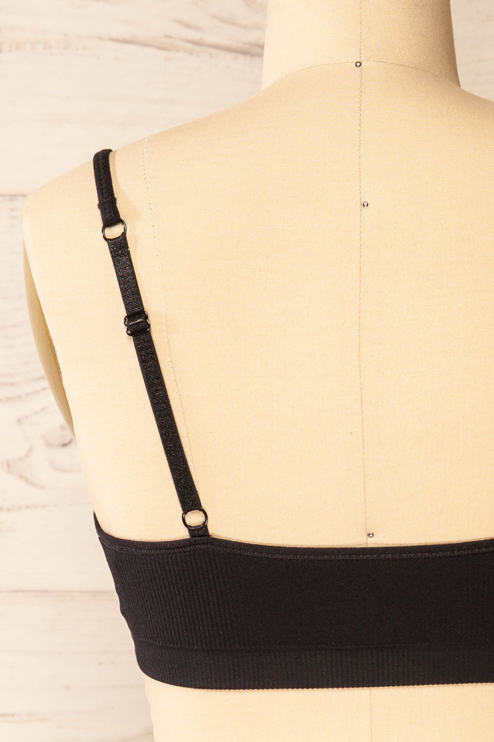 Ketsia Black Padded Bralette | La petite garçonne back close-up