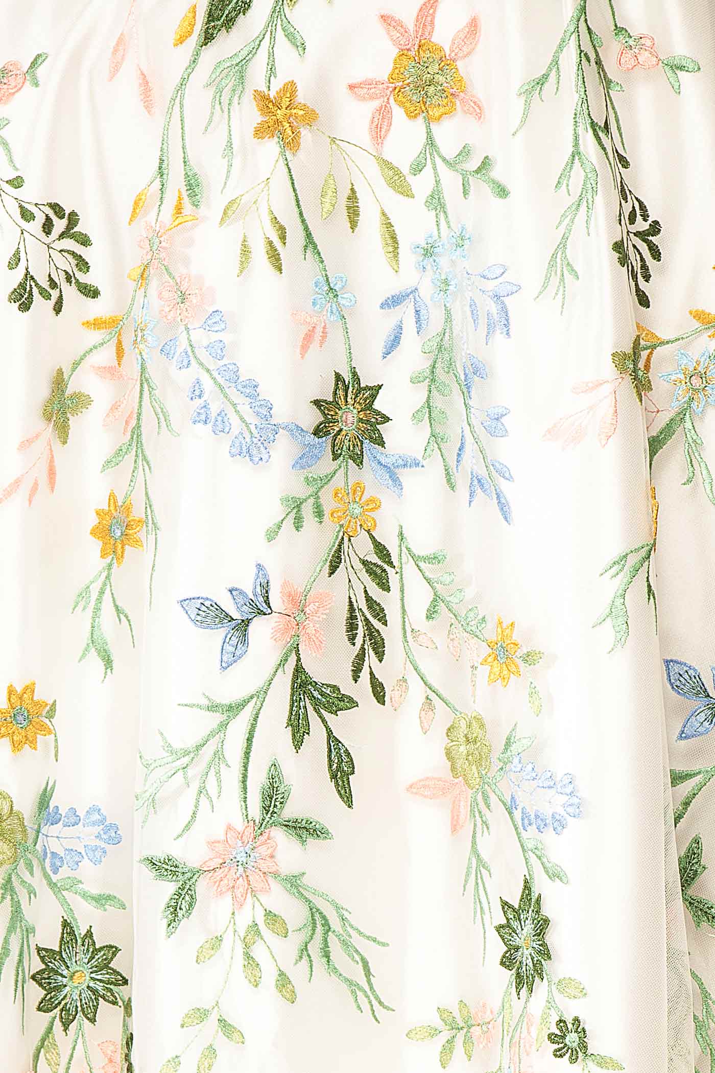 Keziah Strapless Floral Maxi Dress with Embroidery | Boutique 1861 fabric