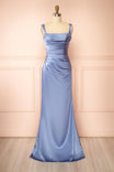 Khaly Blue | Satin Dress with Lace-Up Back