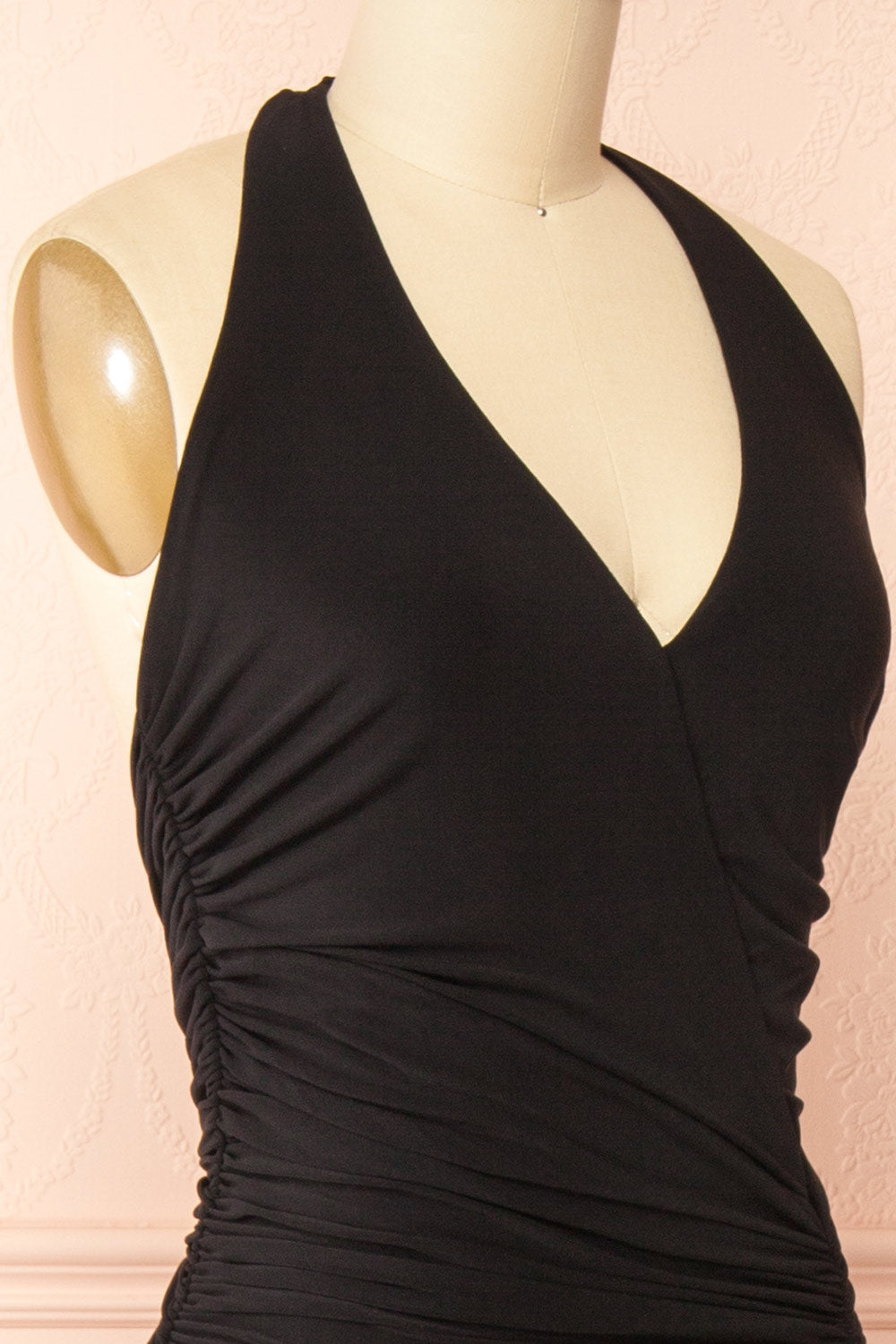 Khanita Black Drop Waist Dress with Slit | Boutique 1861 side