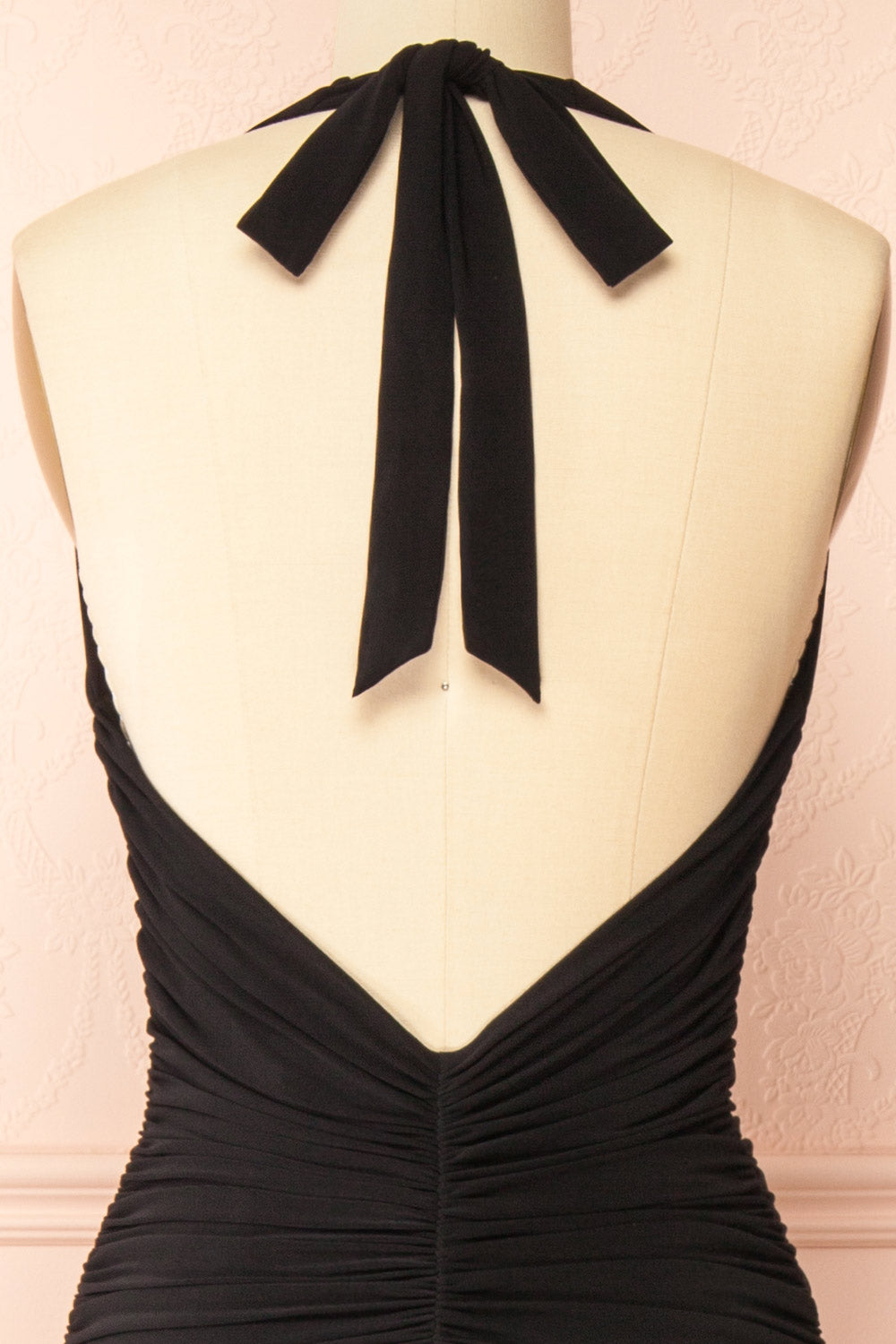 Khanita Black Drop Waist Dress with Slit | Boutique 1861 back