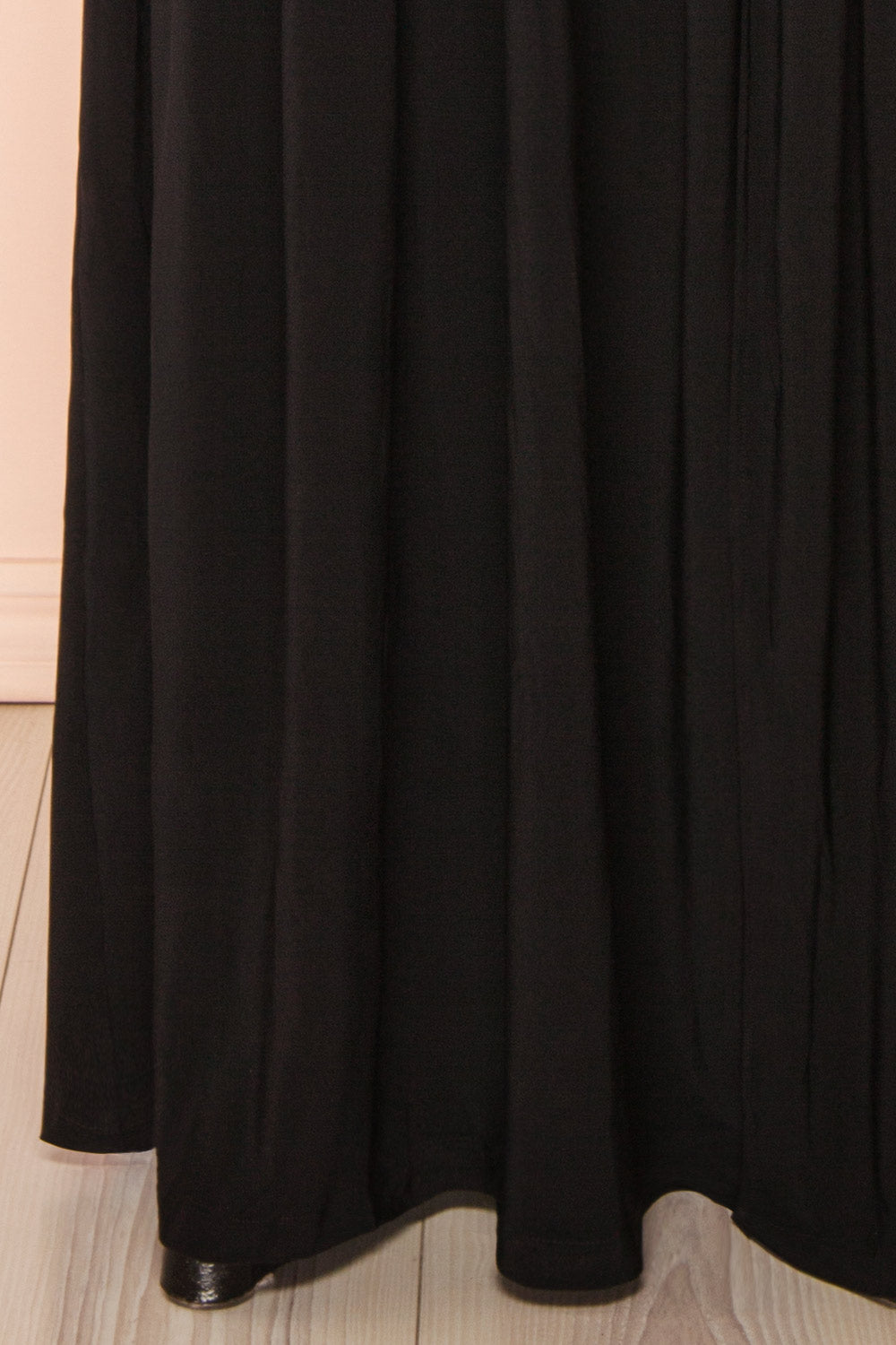 Khanita Black Drop Waist Dress with Slit | Boutique 1861 bottom