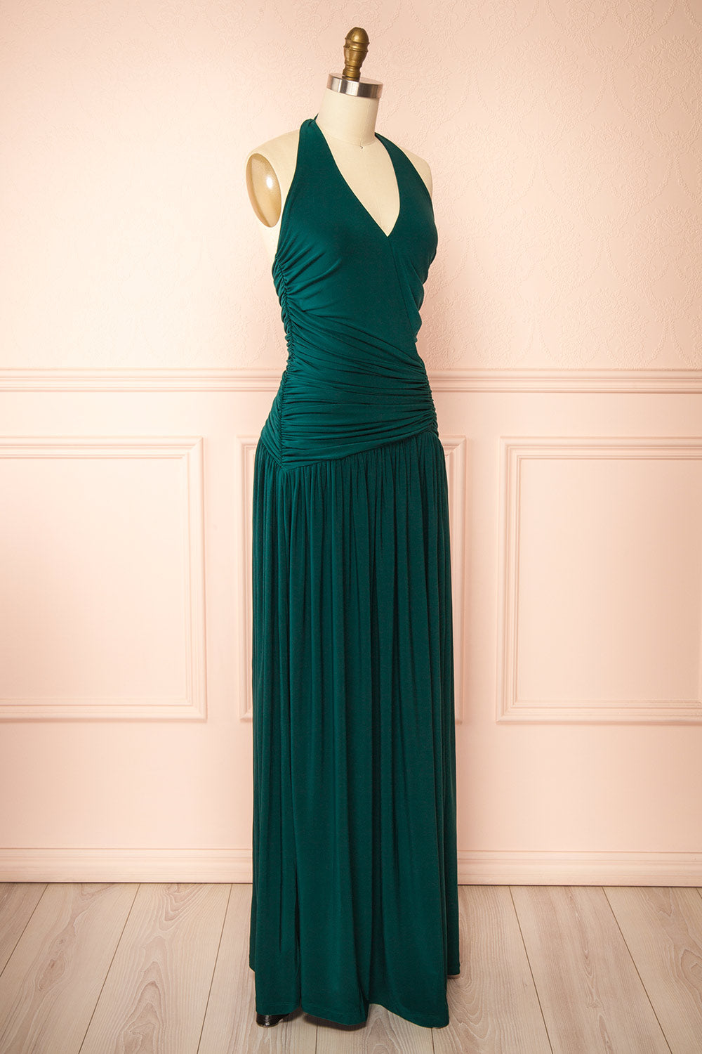 Khanita Green | Drop Waist Dress with Slit