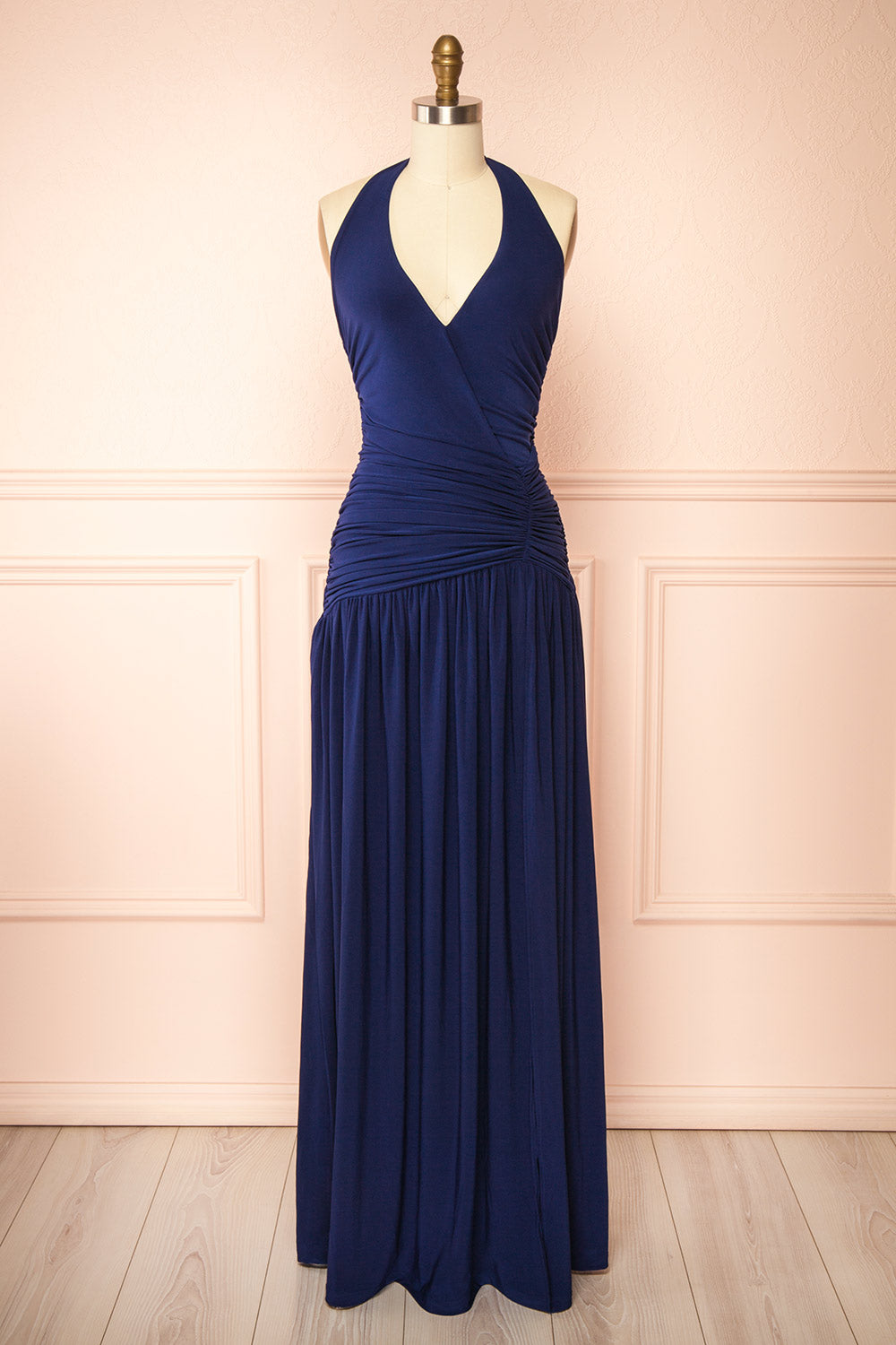 Khanita Navy Drop Waist Dress with Slit | Boutique 1861 Khanita Navy Drop Waist Dress with Slit | Boutique 1861