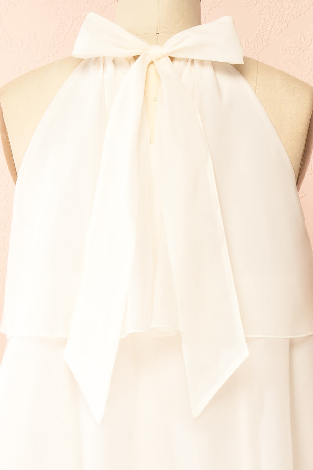 Khawla Ivory Tiered Short Organza Dress | Boudoir 1861 back