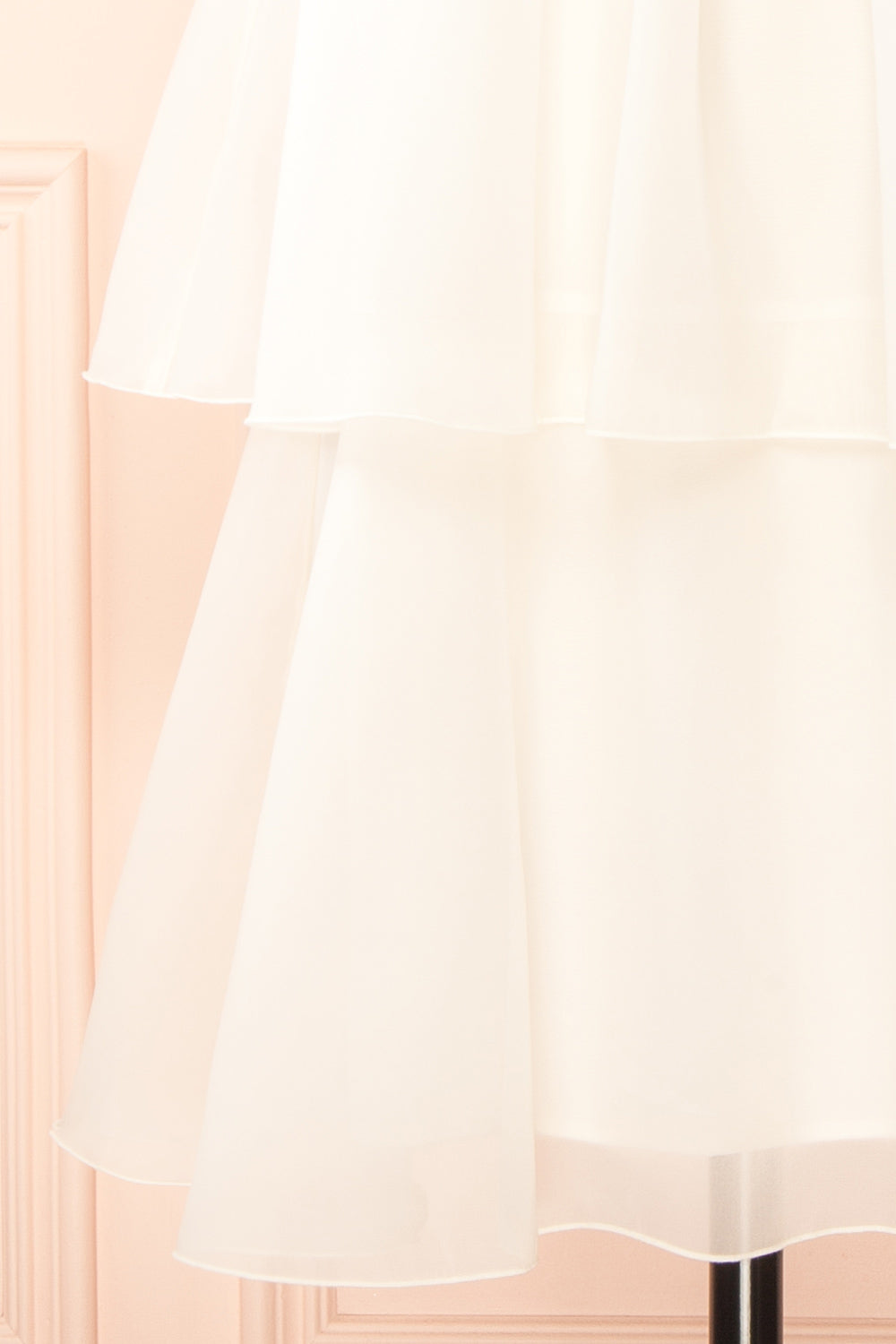 Khawla Ivory Tiered Short Organza Dress | Boudoir 1861 bottom