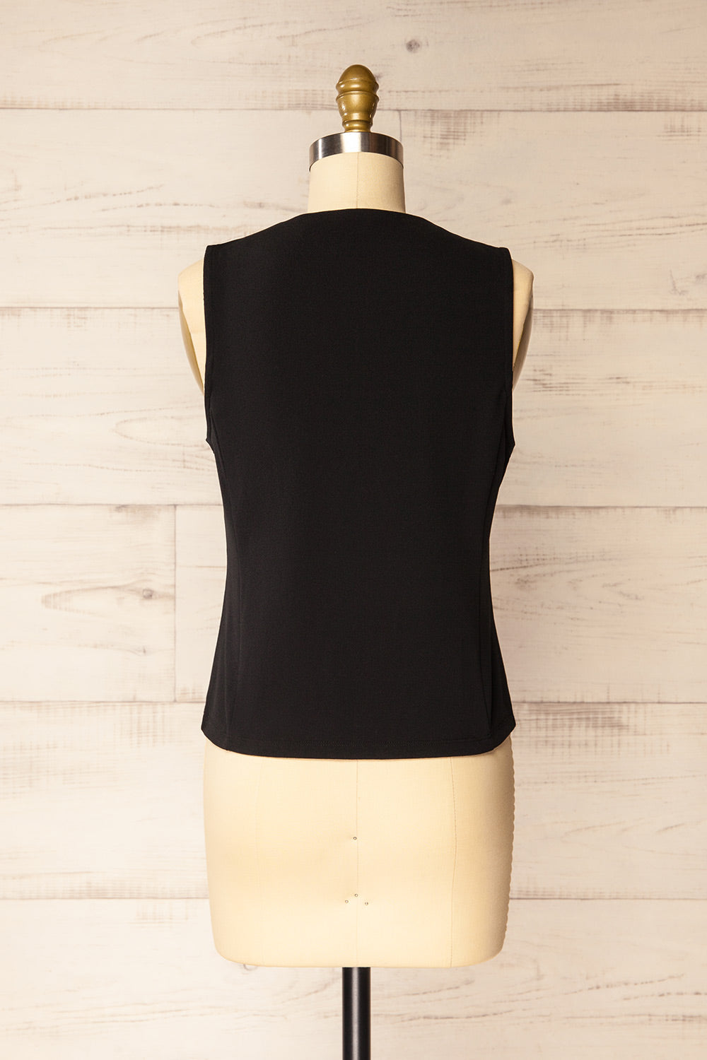Kheda Black Sleeveless Tailored Vest | La petite garçonne back view
