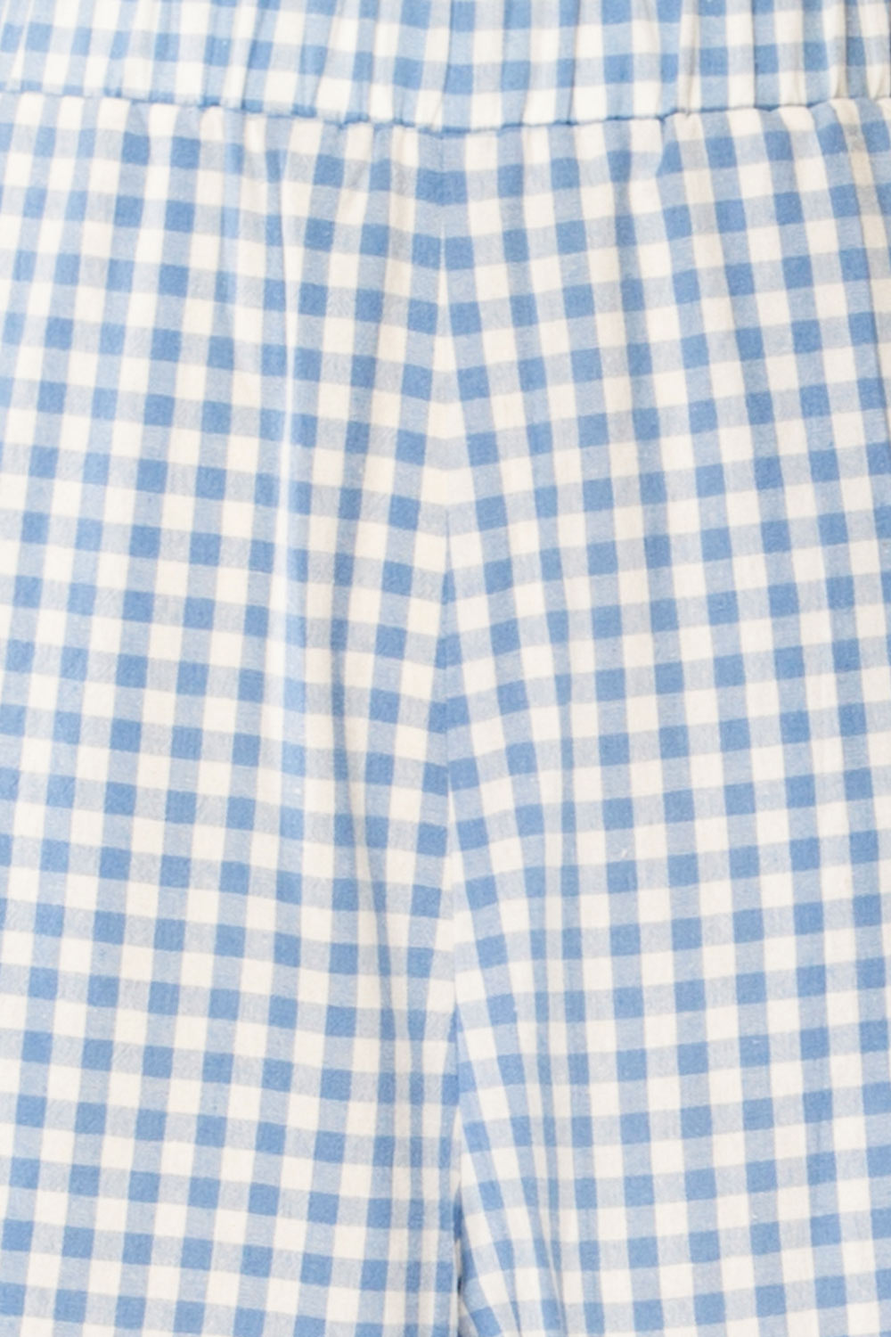Khola Wide-Leg Blue Gingham Pants | La petite garçonne fabric