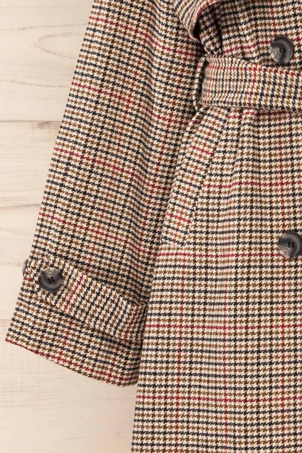 Khujand Houndstooth Trench Coat | La petite garçonne sleeve