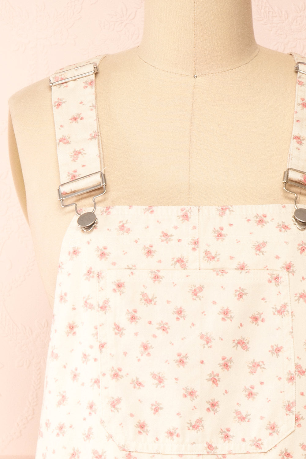 Kida Short Floral Overall Dress | Boutique 1861 front close-up