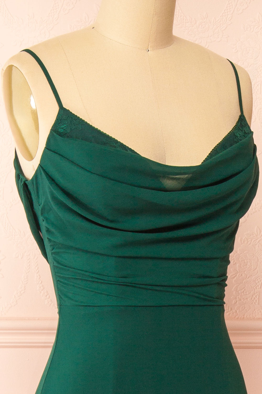 Kieran Green A-Line Maxi Dress w/ Lace | Boutique 1861 side