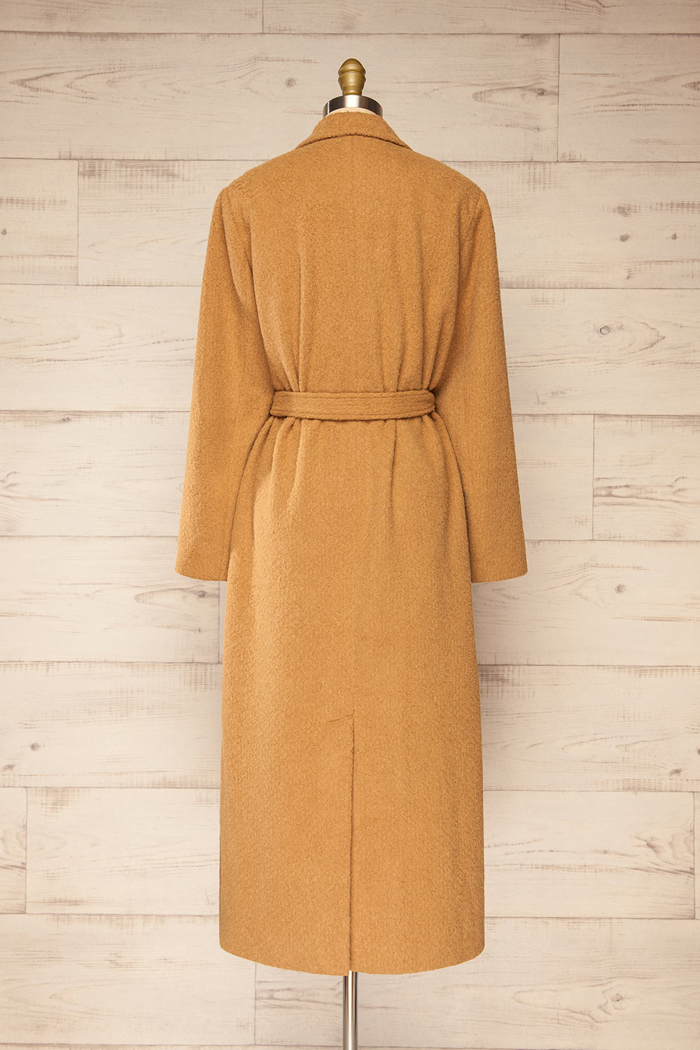 Kilmersdon Long Caramel Felt Coat | La petite garçonne back view