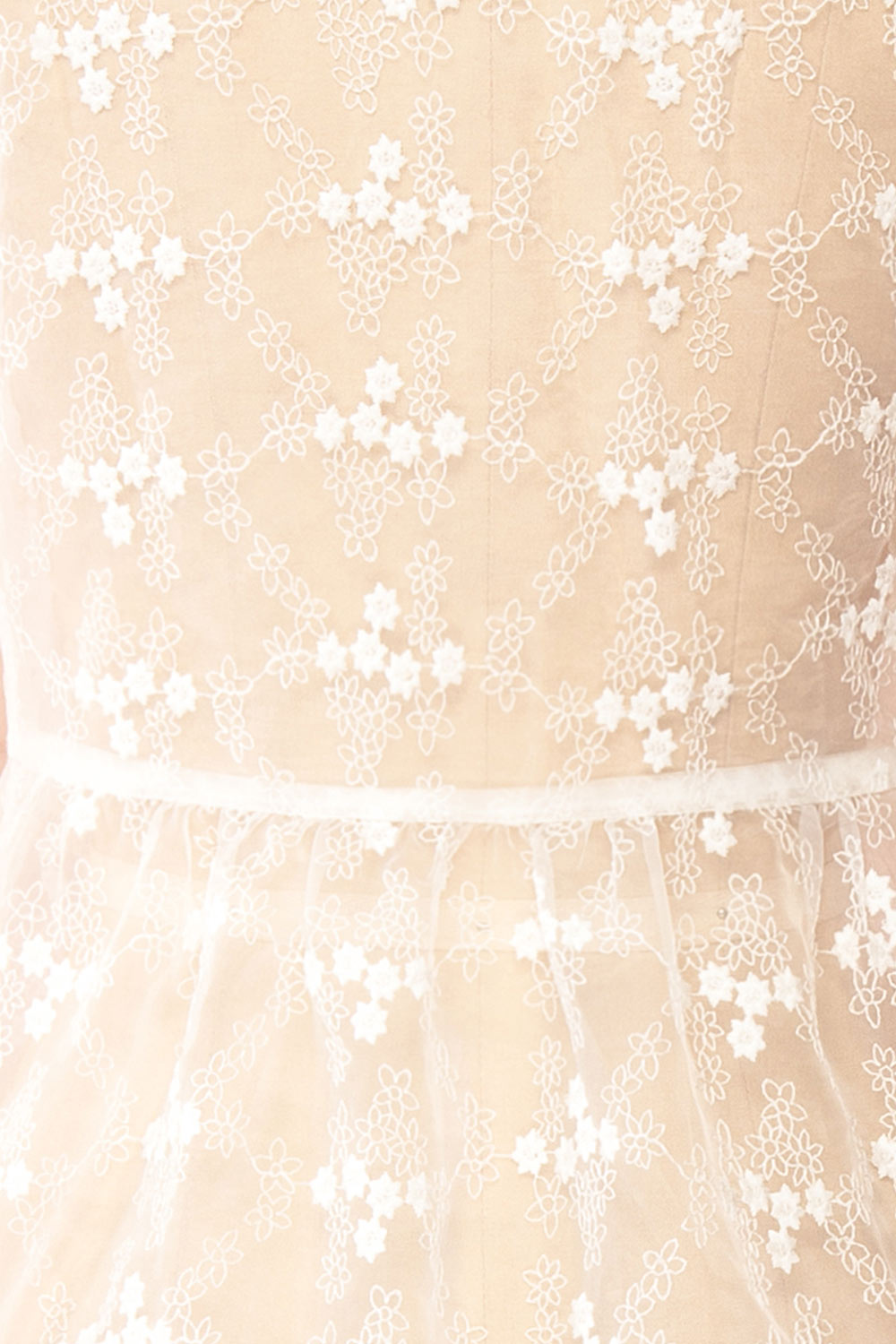 Kimyokis White See-Through Kimono w/ Short Sleeves | Boutique 1861 fabric