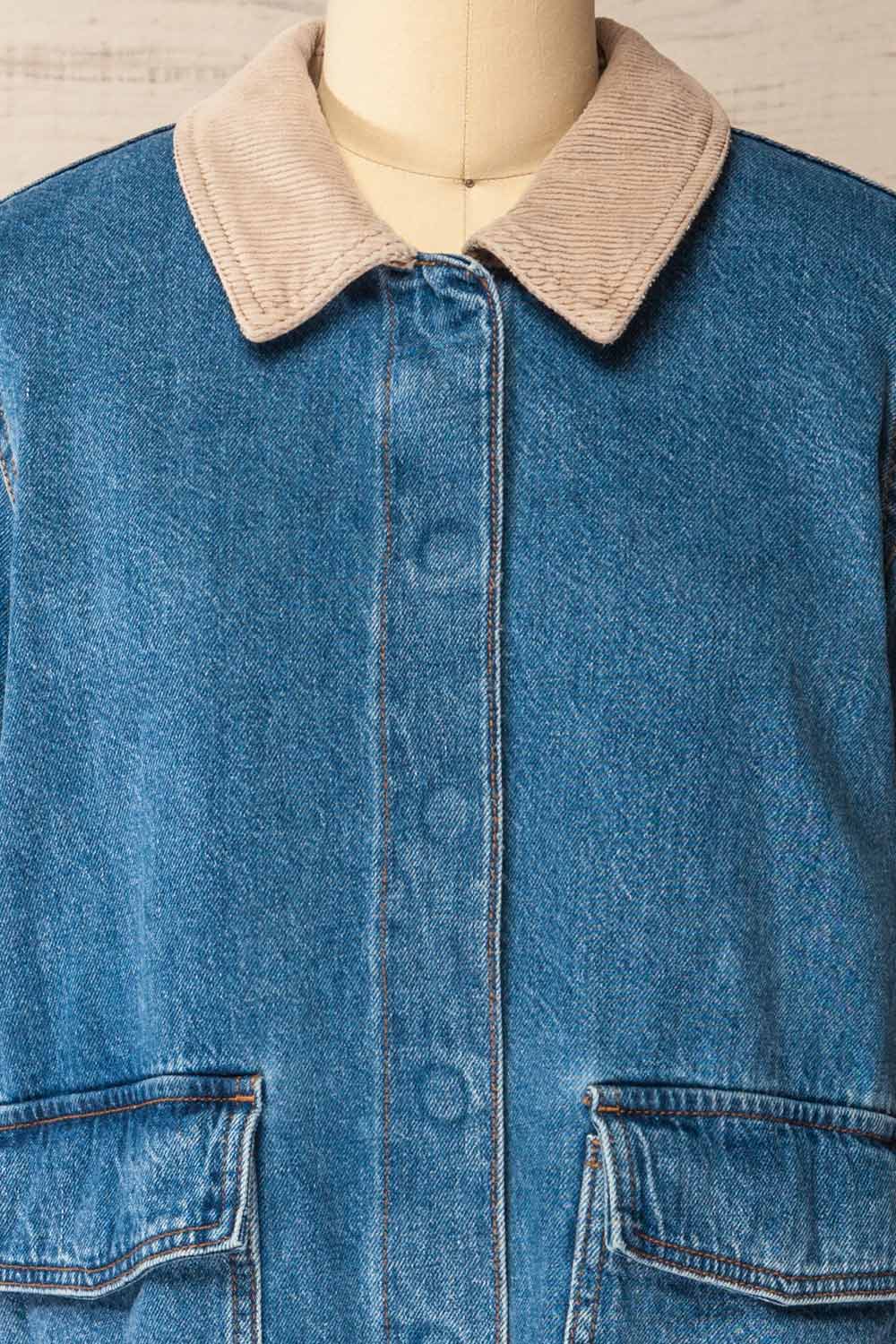 Kinsale Blue Denim Jacket with Front Pockets | La petite garçonne front