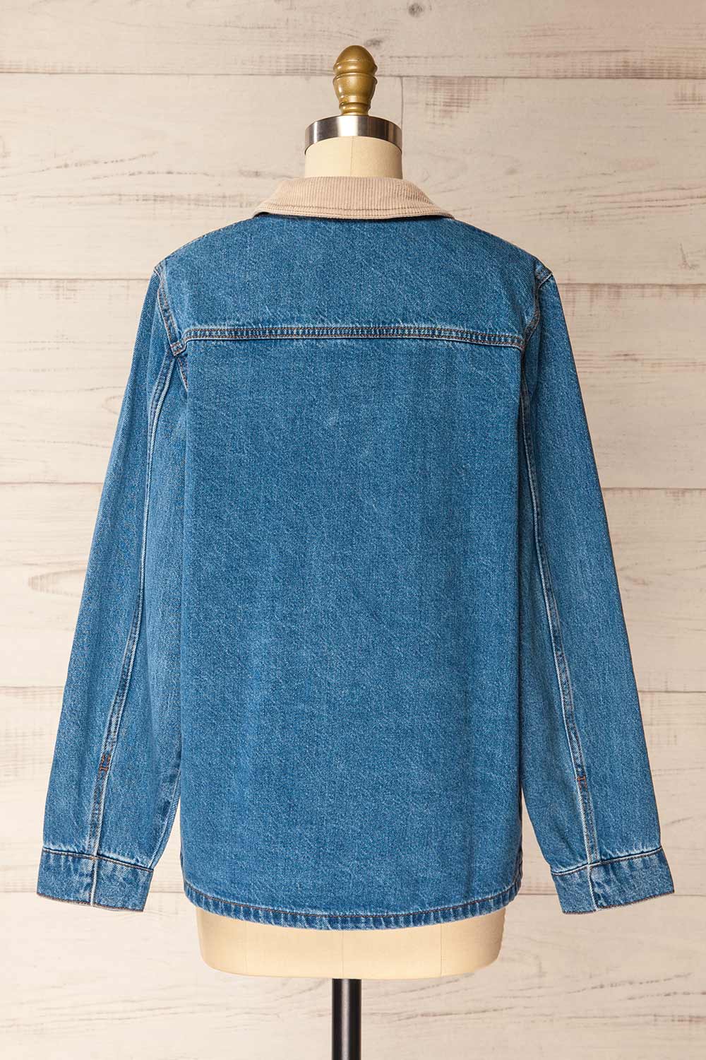 Kinsale Blue Denim Jacket with Front Pockets | La petite garçonne back view