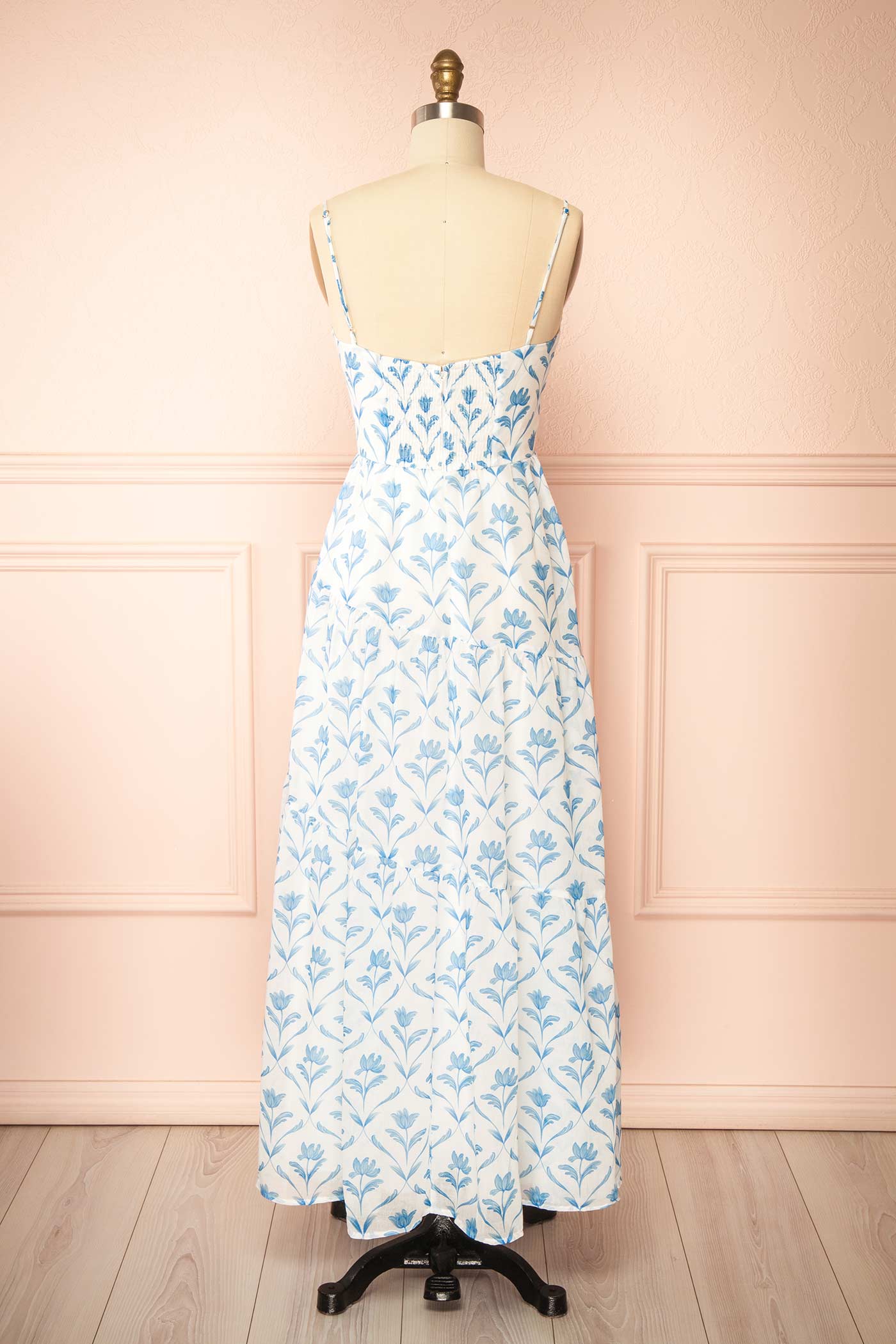 Kirsten Floral Maxi Dress with Front Ties | Boutique 1861 back