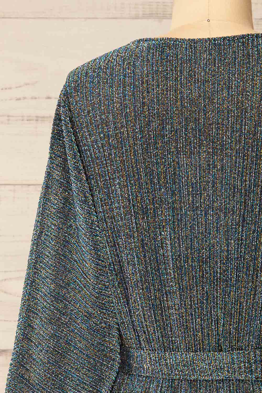 Kisumu Short Sparkly Wrap Dress | La petite garçonne back close-up