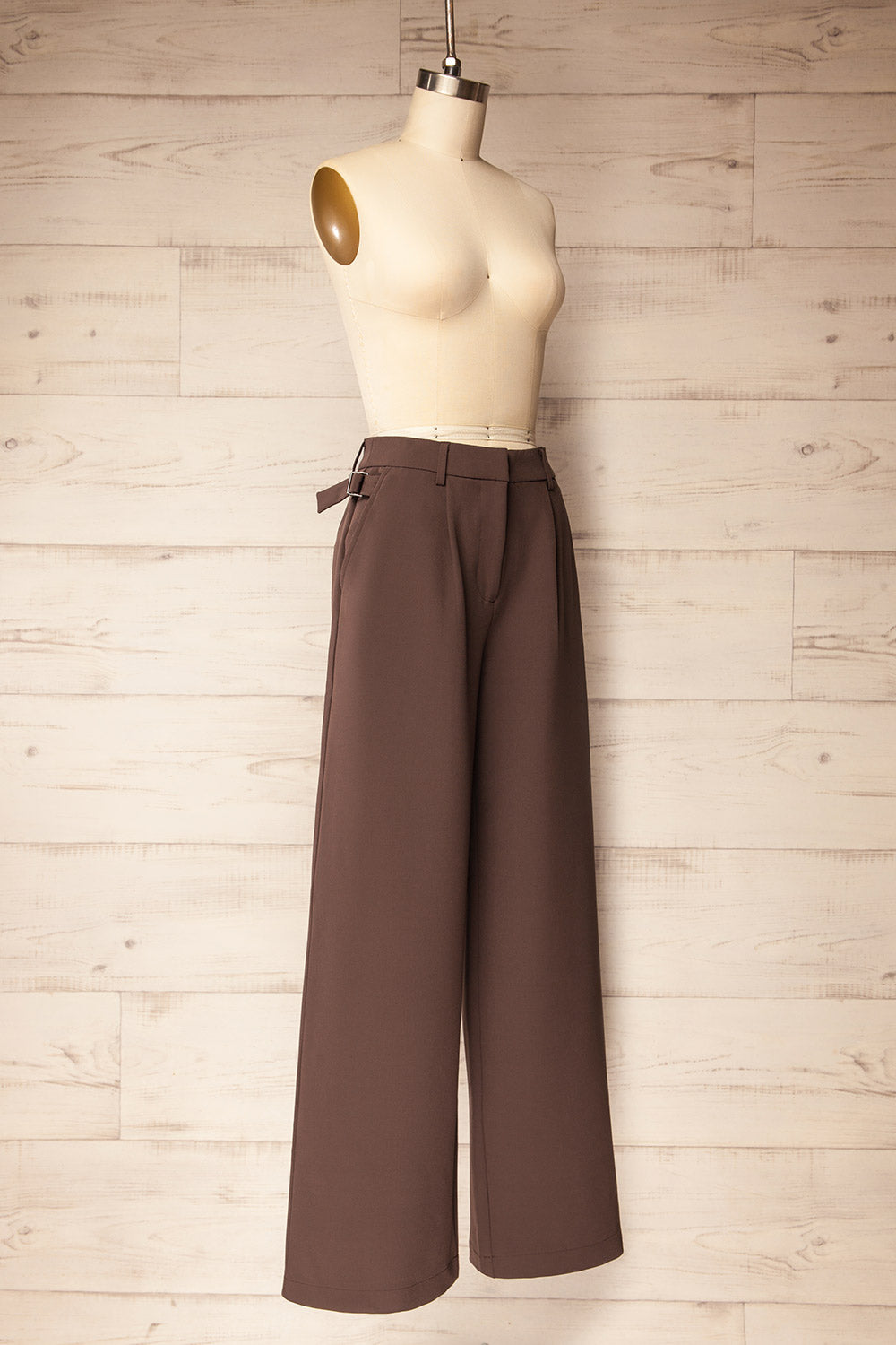 Kochi | Pantalon Brun à Jambe Large