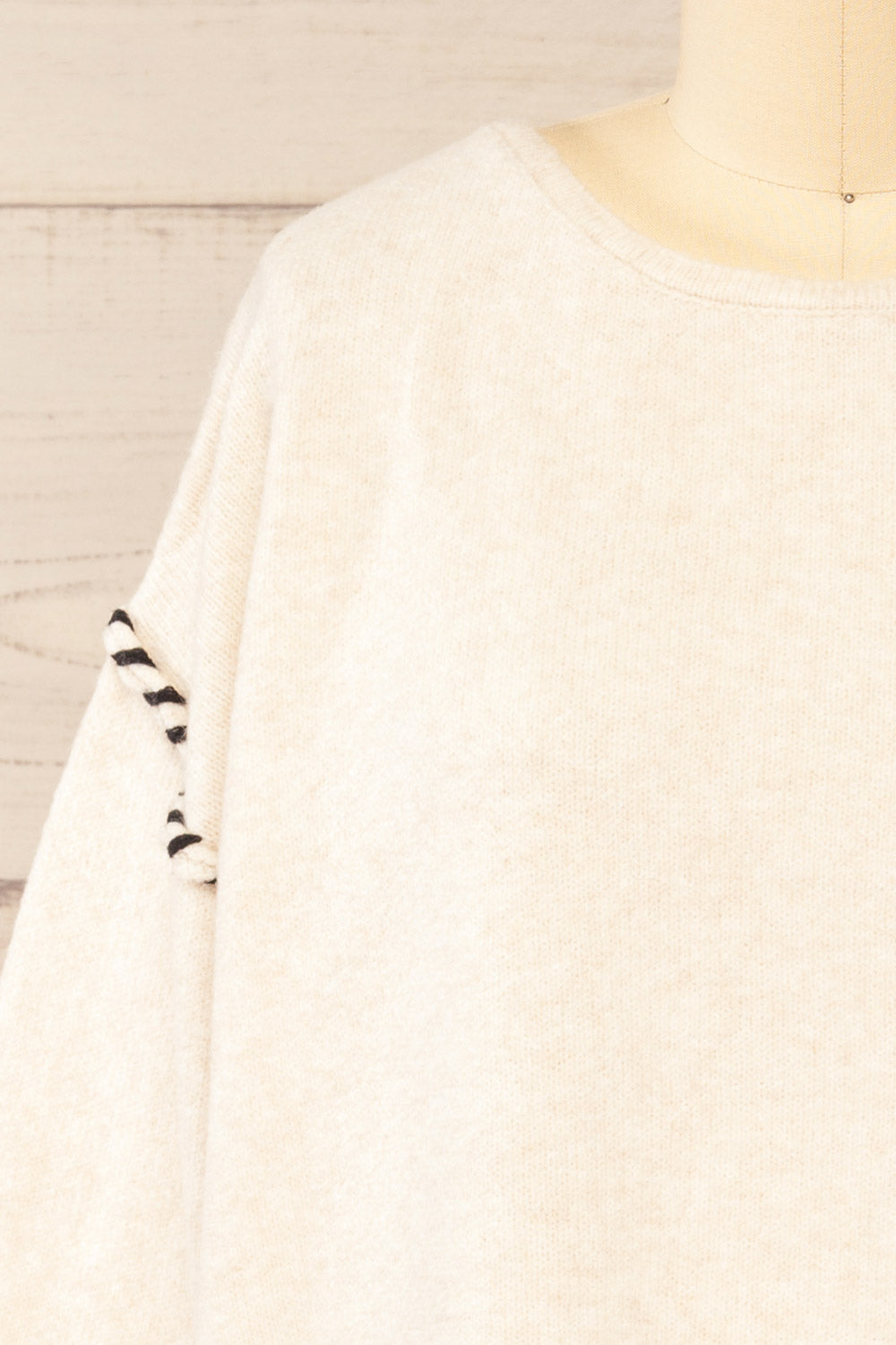Kofu Ivory Sweater w/ Exposed Stitching | La petite garçonne front