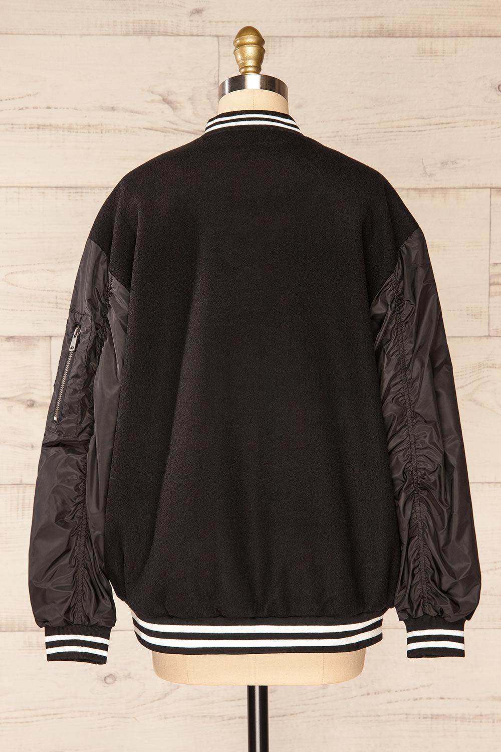 Kokomo Black Oversized Varsity Jacket | La petite garçonne back view