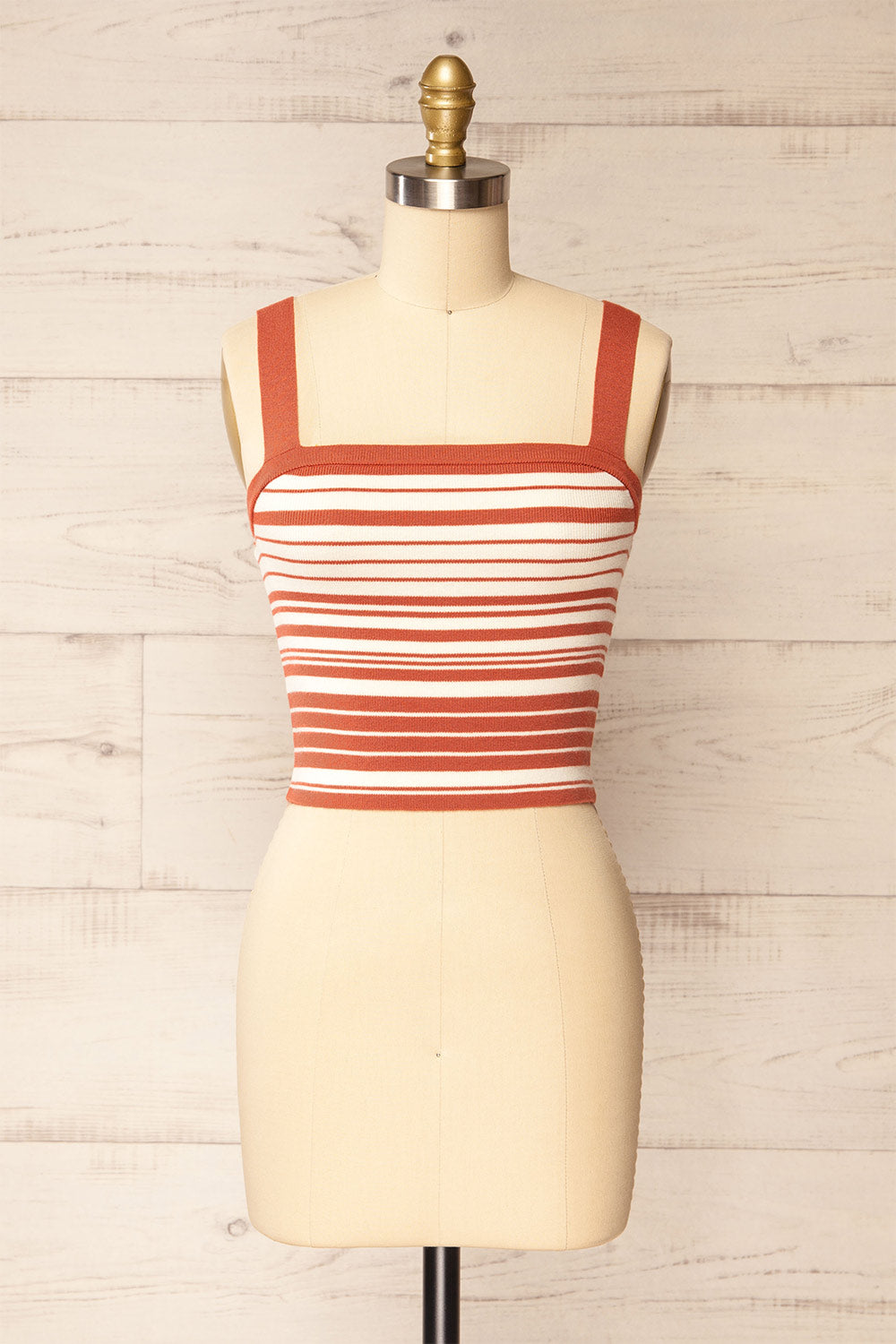 Kolari Rust Striped Tank Top | La petite garçonne front