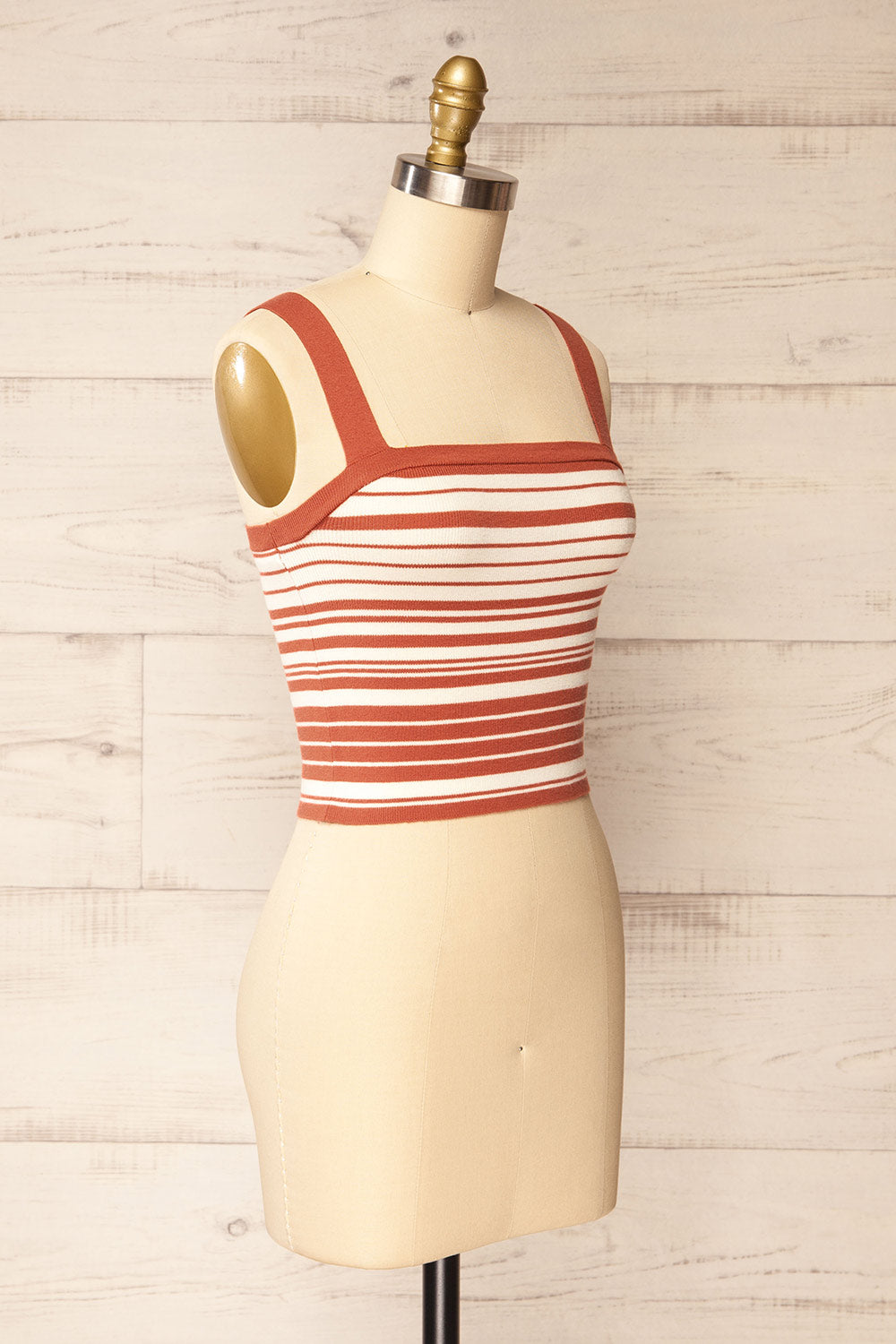 Kolari Rust Striped Tank Top | La petite garçonne side view