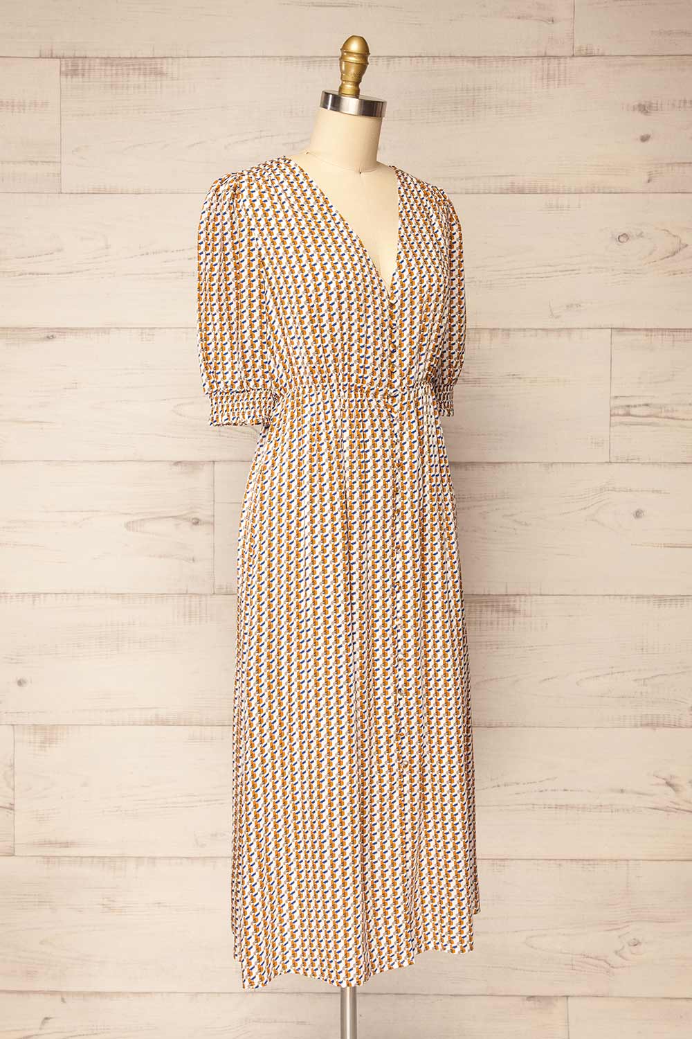 Kolomo Midi Dress w/ Geometric Pattern | La petite garçonne side view