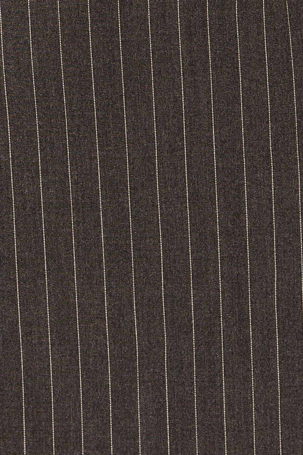 Kolwezi Short Grey Pinstripe Skirt | La petite garçonne fabric