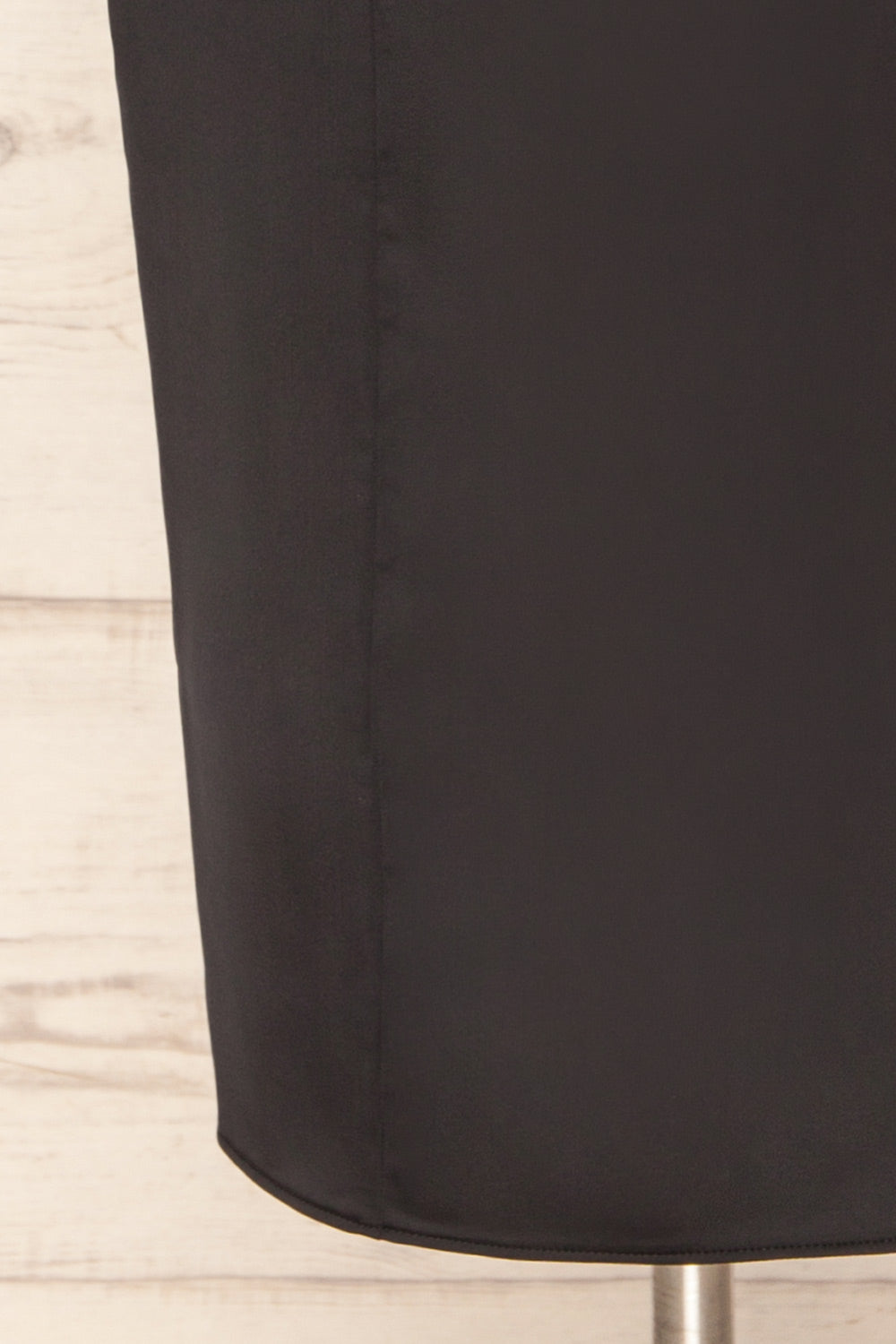  Korina Black Fitted Satin Midi Dress | La petite garçonne  bottom 