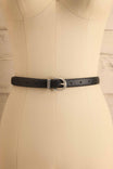 Koroit Black Faux-Leather Skinny Belt | La petite garçonne